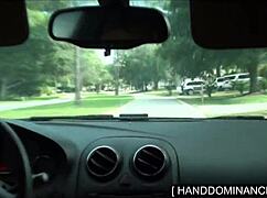 Blondie jerks off her step-dad's big cock