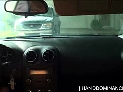 Blondie jerks off her step-dad's big cock