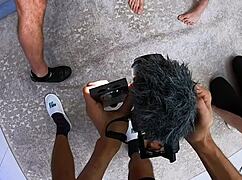 3 on 1 backstage double anal foursome with lika clarke 🔥