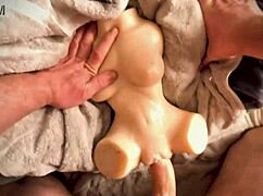 pov close up with bodybuilder toy homemade
