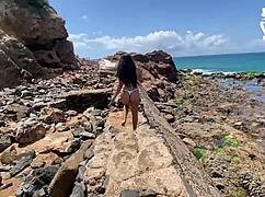 Hey, cuckold called while I fucked his wife on the beach, and he watched the video! 😏