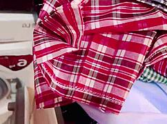 little ebony slut bends over, moaning loud while getting drilled doggy style