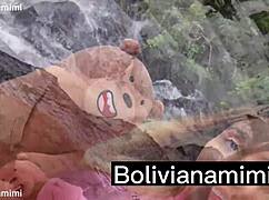 Without panties at the waterfall, I found a guy and sucked his dick in public outdoor blowjob with latina bolivianamimi