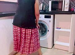 little ebony slut bends over, moaning loud while getting drilled doggy style