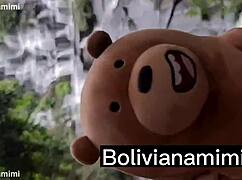 Without panties at the waterfall, I found a guy and sucked his dick in public outdoor blowjob with latina bolivianamimi