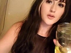 Goth Girl Drinking Pee