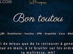 French Femdom Gives Jerk Off Instructions To Humiliate Old Cuckold