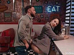 Old boomer enjoys outdoor handjob from young babe.