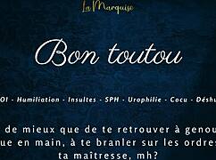 French Femdom Gives Jerk Off Instructions To Humiliate Old Cuckold