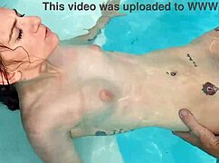 Hazel haze passionately fucks and sucks cock poolside