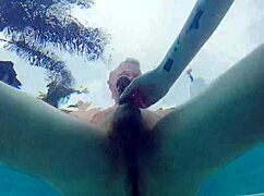 Hazel haze passionately fucks and sucks cock poolside