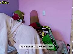 Hot Brazilian Brunette Displays Natural Tits And Ass In Panties And Lingerie