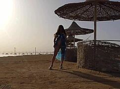 man, i’m flashing without panties on this public beach!