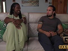 היי, תראה אישה אבלה עבה רוכבת על זין שחור כדי להעניש את הבעל על ששכח את יום הנישואין!