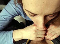 Milf Delivers Slobbery Blowjob with Massive Cumshot in Mouth Explosion