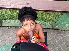 Beautiful Young Brunette Submissively Deepthroats Big Cock with Passionate Emotion