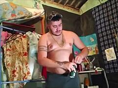 Brazilian gay guy gives bareback blowjob to brother's friend Davizão.