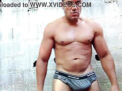 Yuri Gaúcho Brazilian Bear Strokes Big Cock to Cumload