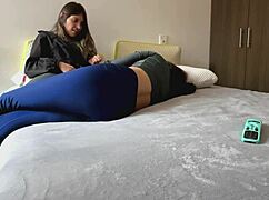 My best friend and I finish our gym routine with intense lesbian tribbing for a wild orgasm.