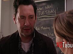 Tiny Cheerleader Fucks Teacher on Desk in Classroom