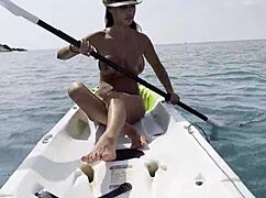 i love watching monika fox squirt on her kayak in the sea