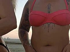 African mature milf flashing big ass, hunting virgin guy on beach for raw pounding