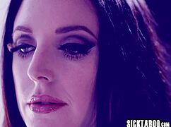 Petite latina babe sucks big cock in weird experiment. Busty milf joins with ass play.