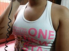 Bold outdoor webcam tease by wife for delivery guy