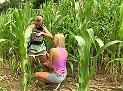 smoking hot blonde lesbian couple have outdoor sex with toys