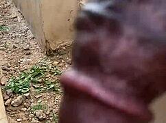 He gave me a hot short fuck outdoors with his monster cock