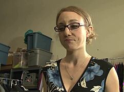 Nerdy Tutor Uses Toy to Teach Blonde Student