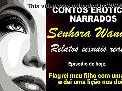 Mrs. Wanda, Brazilian mother, shares her crossdressing erotic story of fucking her son.