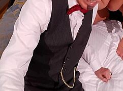 hausfrau reveals big tits and shaved pussy in public backstage reality