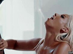 jason brown spread eagle fucking bridegette's wet pussy with big black cock and deepthroat