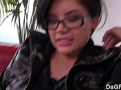 Cute Brunette's Intense Quickie Audition on Sofa