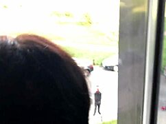 Fuck that skinny brunette babe hard in front of the neighbors!