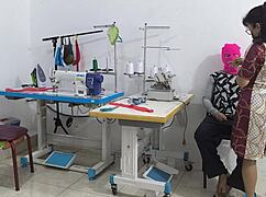 Intense Seduction In Sewing Workshop With Mature Latina Ass Play And Flashing