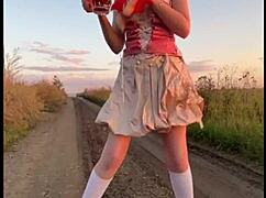 Elza Kom performs a sexy dance in lingerie with big tits