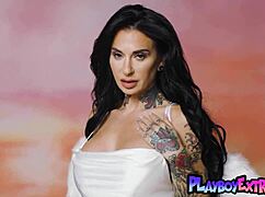 naked milf angel joanna angel strips uniform revealing tattoos
