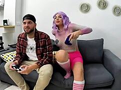 pamela mendoza slurping huge cock from gamer boy, so hot! 🔥