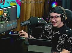 Branquinha viamms bends over on podcast table showing tight pussy