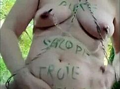 Slave Whore Bent Over in Forest