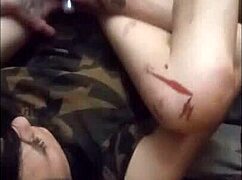 on her back taking big cock in pussy 😏