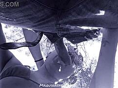 Outdoor Blowjob With Bluee And His Big Deep Throat