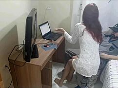 i'm the horny maintenance guy fucking this young girl's ass alone at home