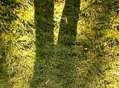 Country girl with big tits masturbates hairy pussy to intense orgasm on ranch