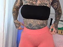 Why is Melody Radford trying on gym tights and flaunting her big ass?