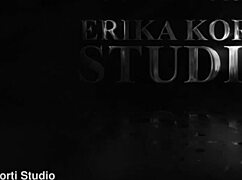 Cute Georgia Koneva smiles while preparing for mega gangbang with fisting and anal.