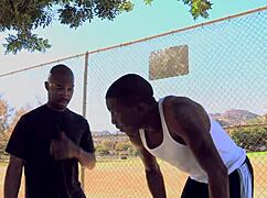 Asian Slut Sucks Two Monster Black Cocks