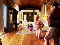 Dominatrix mistress april - using my restrained slave